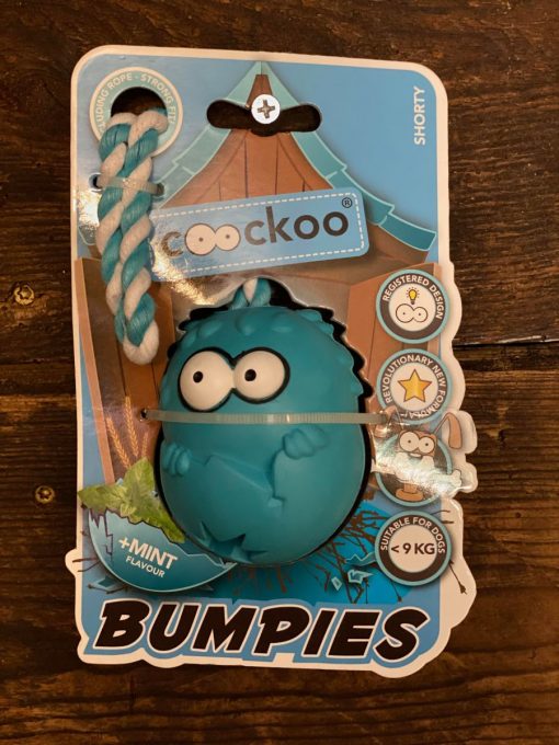 HUNDELEKE COOCKOO BUMPIES BALL M/MINT SMAK SHORTY <9KG 7CM TURKIS